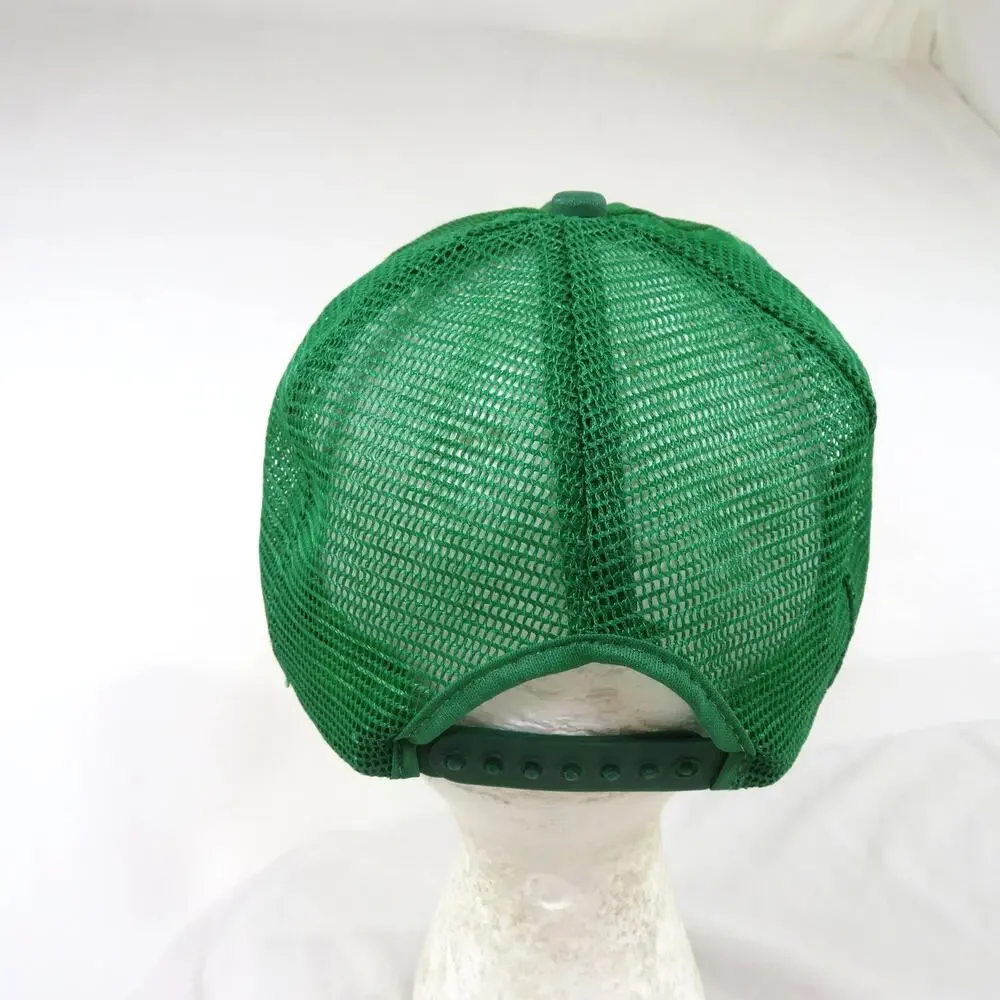 Prairie Trucker Hat Made in USA Cap Green White Gold Mesh One Size Snapback